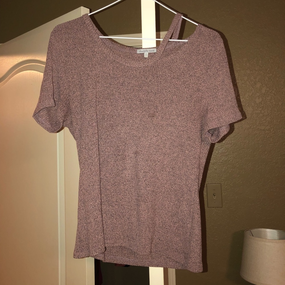 Mauve Ribbed Tee